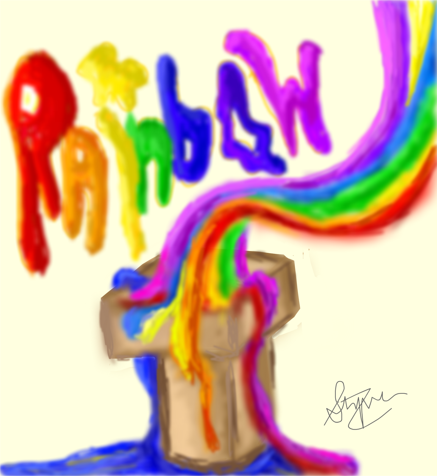 rainbow icecream poster -retro