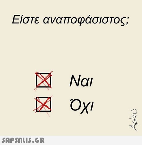 Ειστε αναποφασιστος; Ναι