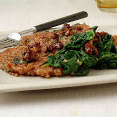 Bulgur, Spinach, and Toasted Walnut Pancakes
