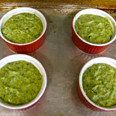 Ricotta Souffles with Basil-Arugula Pesto