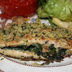 Spinach Stuffed Grilled Chicken with Lemon and Thyme Gremolata