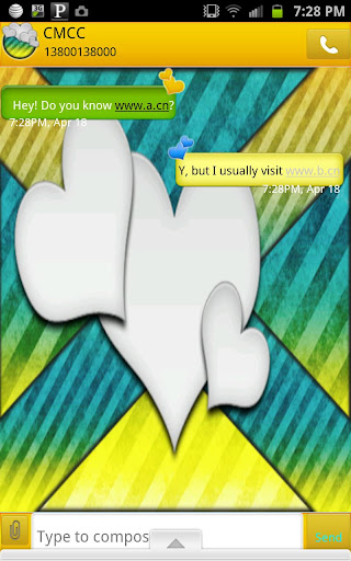 【免費個人化App】GO SMS - Bright Hearts 2-APP點子