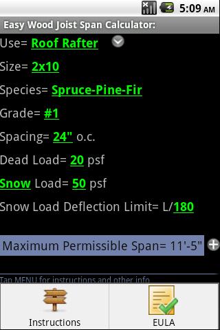 Wood Joist Span Calculator