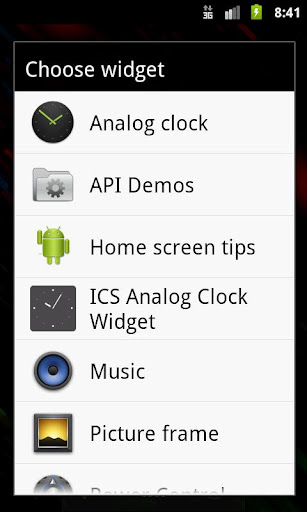 ICS Black Analog Clock Widget