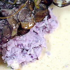 Blue Potatoes Mashed with Roasted Garlic