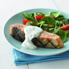 Grilled Salmon with Herb Sauce
