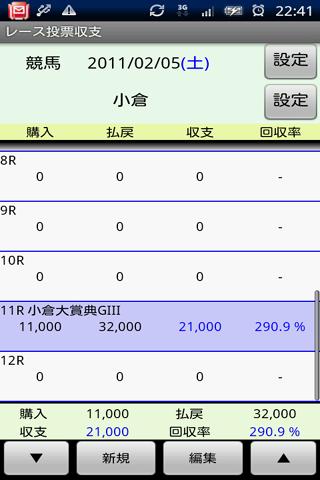 レース投票収支