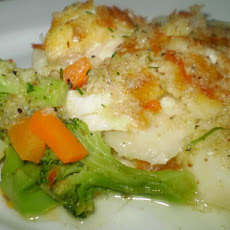 Pan-Fried Fish on Potato, Horseradish and Lime Salad