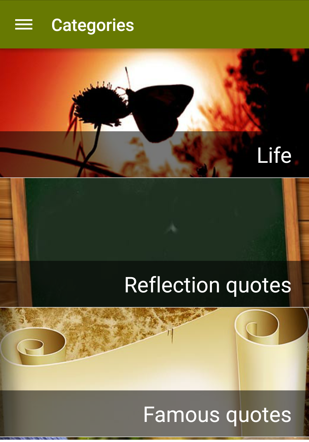Android application Quotes about life screenshort