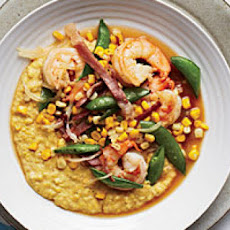 Fresh Corn Grits with Shrimp