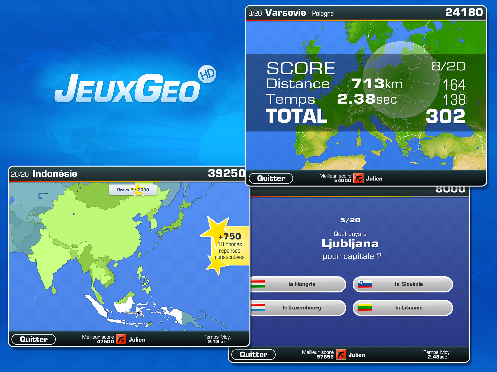 Android application Jeuxgeo HD screenshort