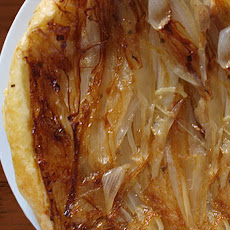Tatin Tart with Caramelized Onions, Gorgonzola and Mustard