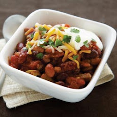 Sour Cream-topped 3-Bean Chili