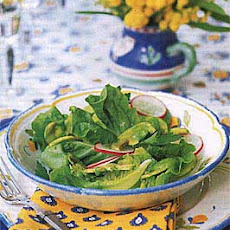 Mushroom, Radish, and Bibb Lettuce Salad with Avocado Dressing