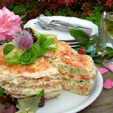A French Country Affair! Elegant Omelette Gateau W/Chive Flowers