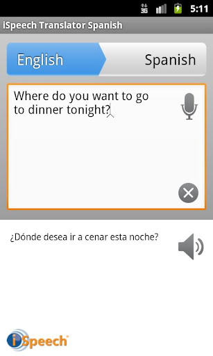 iSpeech Spanish Translator