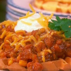 Cornmeal Waffles with Spicy Chili