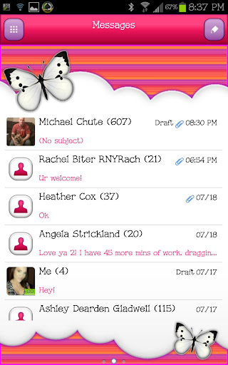 GO SMS THEME PastelStripesSky