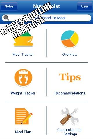 Android application Nutritionist-Dieting made easy screenshort
