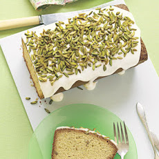 Pistachio Pound Cake with Drippy Icing
