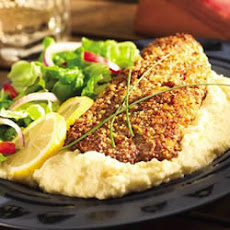 Pecan-Crusted Catfish with White Cheddar Grits
