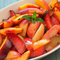 Serious Salads: Stone Fruits with Ginger-Lime Syrup and Mint