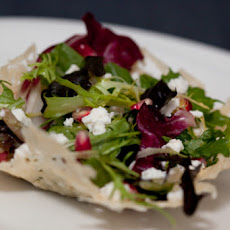 Thanksgiving Mesclun in Parmesan Cups