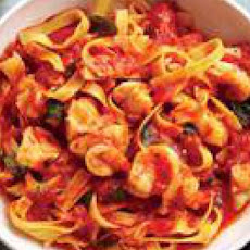 Saffron-Infused Fra Diavolo Sauce and Tagliatelle