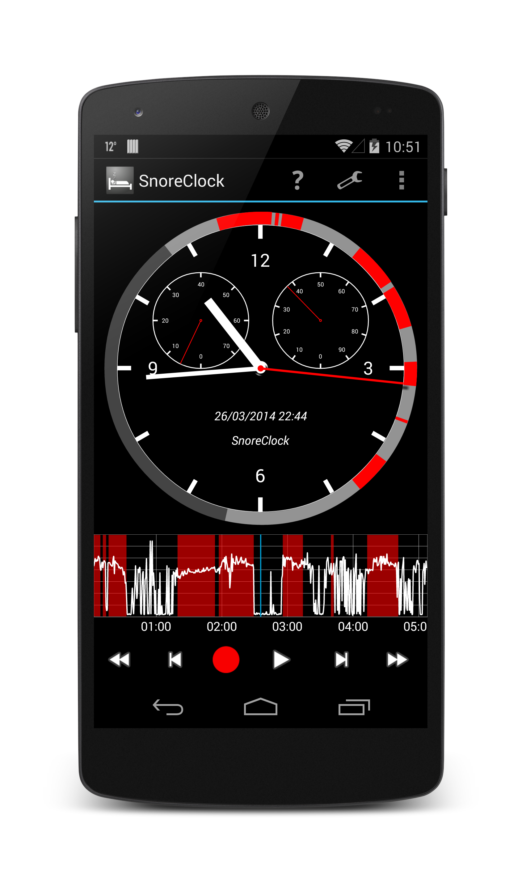 Android application SnoreClock - Do you snore? screenshort