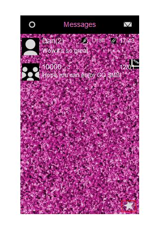 GO SMS Theme - Pink Glitter