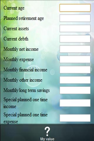 Retirement value simulator