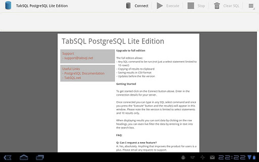 TabSQL PostgreSQL Lite Edition