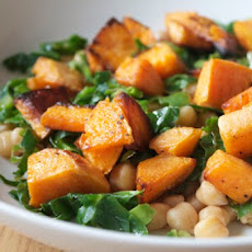 L'amour looks something like yam, cabbage and chickpea salad