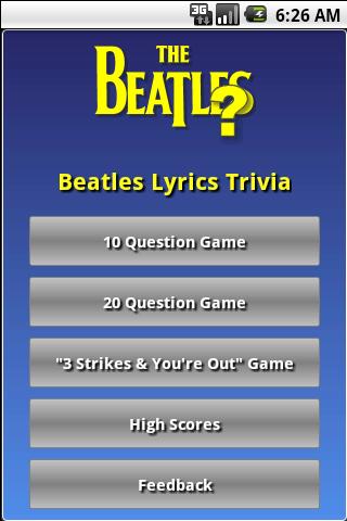 Beatles Lyrics Trivia