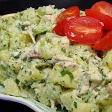 Potato Chicken Salad with a Basil Parsley Mayonnaise