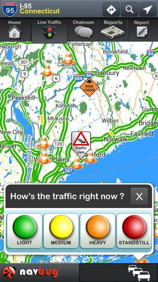 Android application Navbug Traffic Reports screenshort