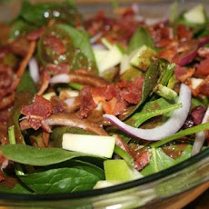 Warm Spinach Salad With Apples, Bacon, and Cranberries