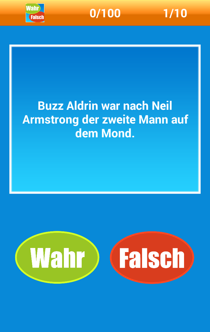 Android application Wahr oder Falsch? (Quiz) screenshort