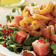 Grilled Hot-and-Sour Shrimp with Watermelon-Watercress Salad