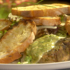 Marinated and Grilled Pork Chops with Mixed Herb Chimichurri