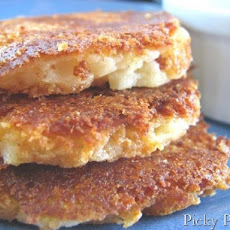 Parmesan Crusted Smoked Cheddar Potato Cakes