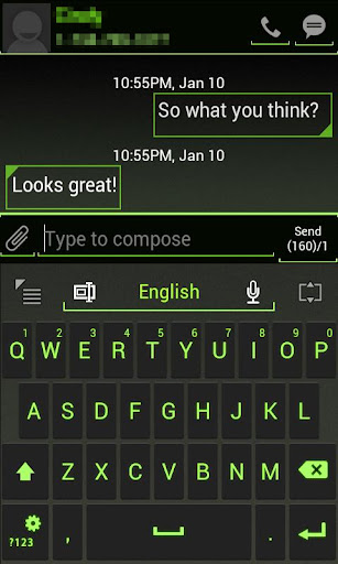 GO Keyboard ICS Green Skin