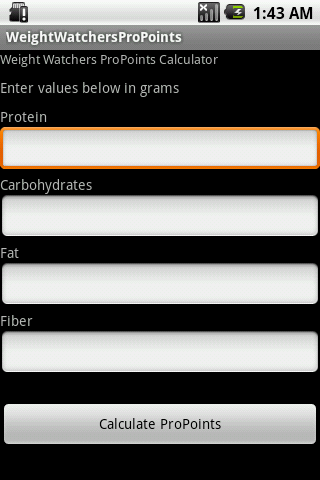 WeightWatchers ProPoints