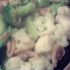 Sauteed Broccoli, Cauliflower and Mushrooms