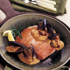 Salmon in Saffron Mussel Sauce