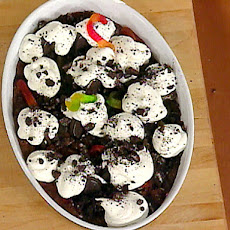 Graveyard Pudding with Whipped Cream Ghosts