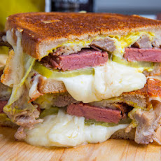 Corned Beef Cuban Grilled Cheese Sandwich