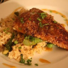 Pecan-Crusted Trout with Orange-Rosemary Butter Sauce