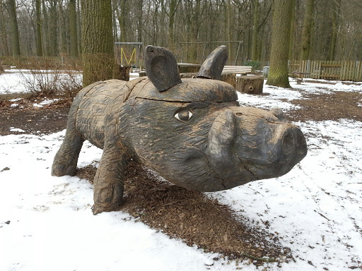 Wildschwein aus Holz 