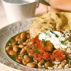 Brown Rice with Beans and Red Sauce